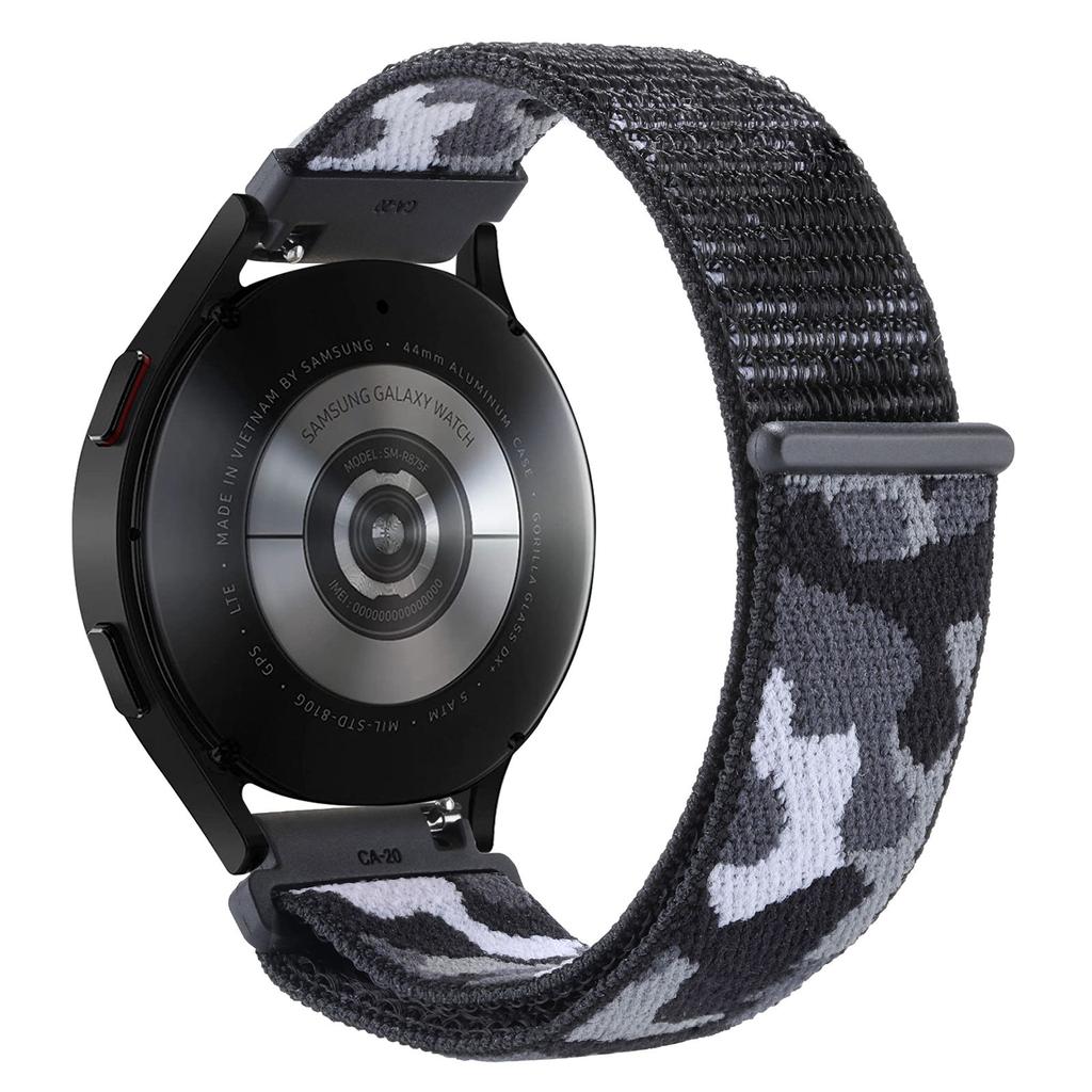 For Samsung Galaxy Watch3 45mm/Huawei Watch GT 3 Pro 46mm Watch Band 22mm Camouflage Nylon Adjustable Loop Wrist Strap