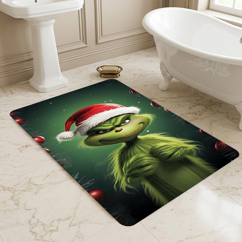 Tappeto Antiscivolo Soggiorno Grinch Tappeto Morbido per Camera da Letto Sala Giochi Divano Ufficio Arredamento Casa Zerbino Regalo di Natale C9211498