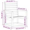 VidaXL Salon de Jardin 3 pcs, Sièges de Patio, Ensemble de Meubles, Mobilier de Terrasse Arrière-cour Extérieur, Bois Massif 832555
