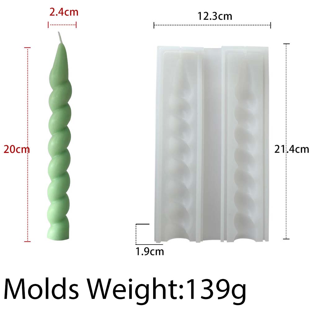 Long Spiral Silicone Candle Mold DIY Twisted Long Rod Wax Stick Craft Molds Home Decor Tool Geometry Candles Making Supplies