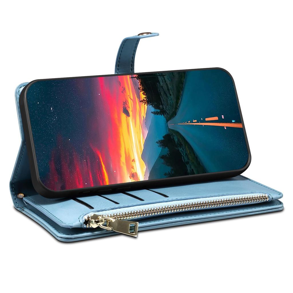 ESEBLE Seria Galaxy Etui dla Motorola Edge 60 Pro 5G Blokujące RFID Skórzane Zapinane na Zamek Pokrowiec na Telefon z Paskiem na Ramię + Pasek na Nadgarstek