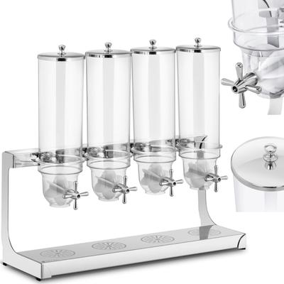 Dispenser per prodotti sfusi, muesli, frutta secca, caffè, 4 x 35 l