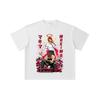 260 GSM Double Yarn 32 Count 100% Cotton Chainsaw Man V23 Denji Makima Print Unisex Heavy Cotton T Shirt