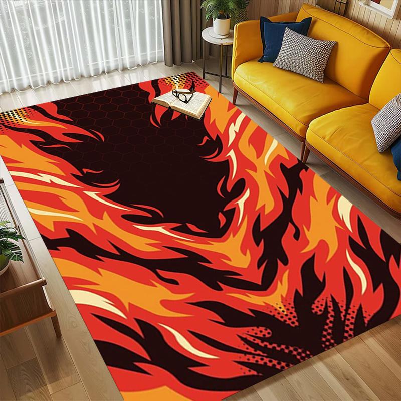 Flame Art Living Room Nonslip Area Rug Soft Carpet For Bedroom Game Playroom Sofa Office Home Decor Doormat Christmas Gift C9301307
