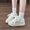 High Value Niche Cranberry Color Scheme Bread Shoes Women Ins Tide 2025 Spring New Versatile Casual Board Shoes
