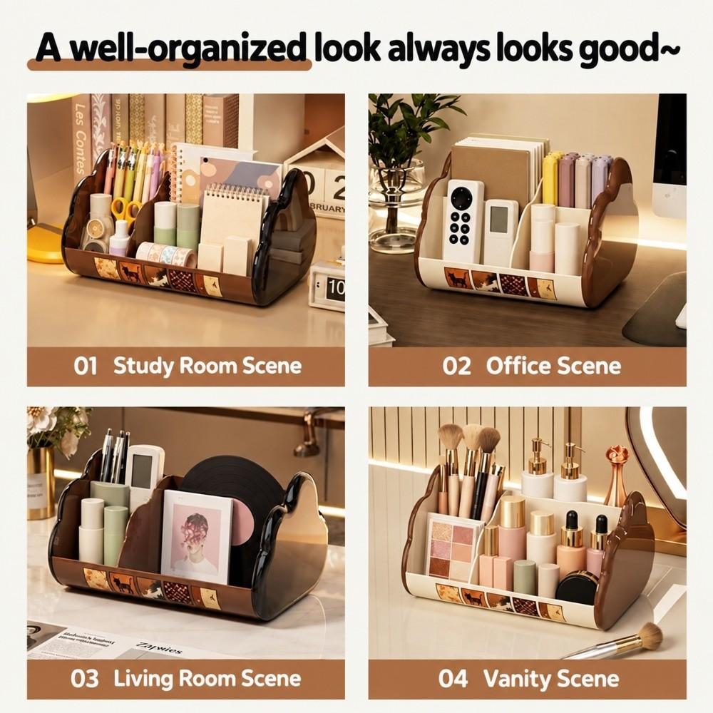 Plastic Desk Organizer Cloud Shape Pen Holder Practical Desktop Storage Box School Office Home