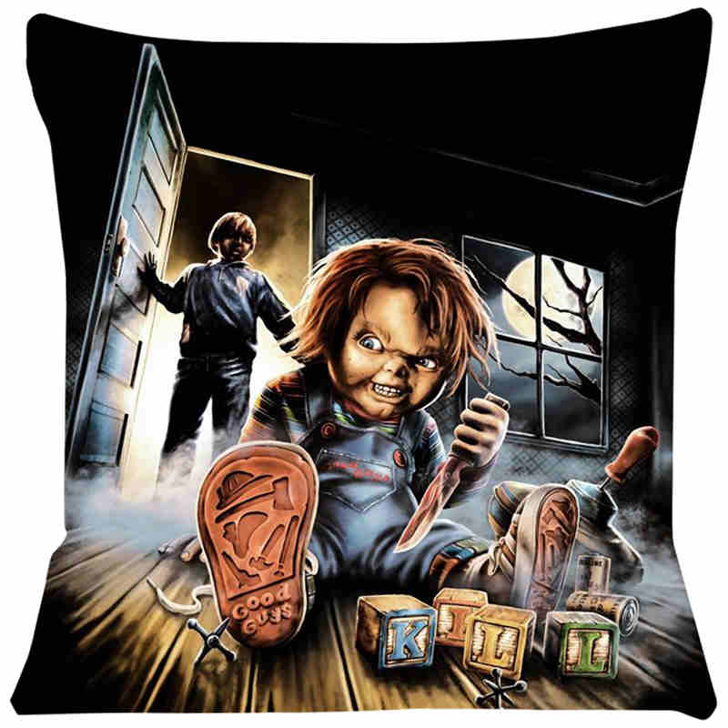 Super Soft Cushion Cover Horror Movie 45X45 Pillow for chairs Home Decorative cushions for sofa Throw Pillow Cover SJ217