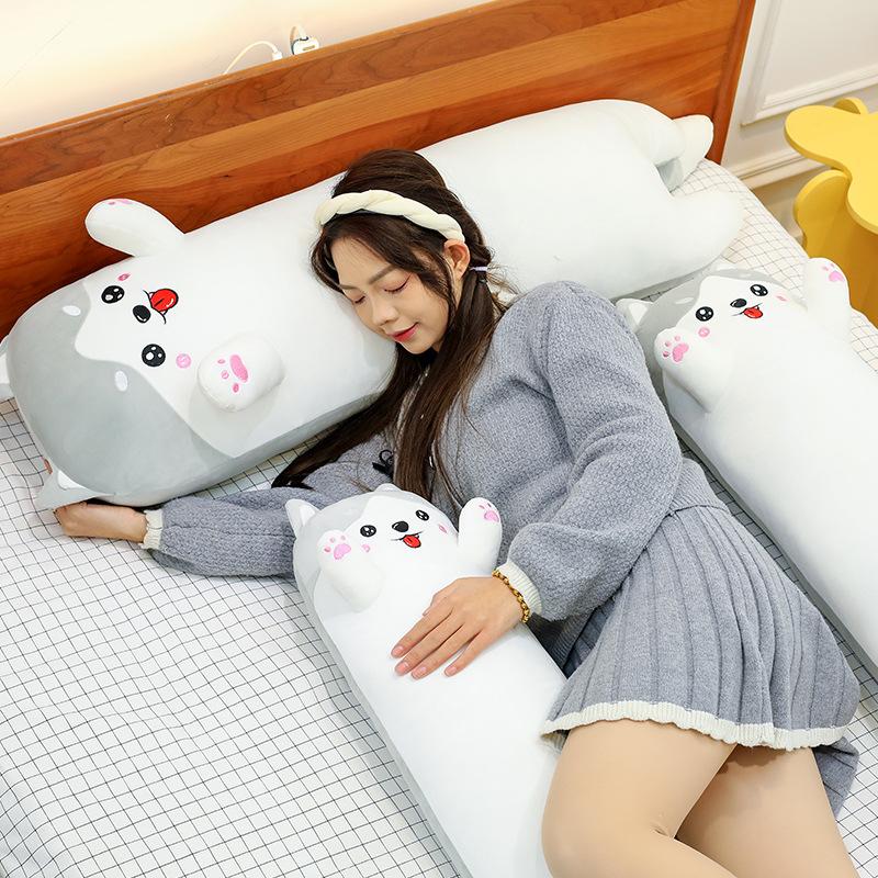 Husky Long Throw Pillow Leg Doll Cute Sleeping Puppy Dog Doll Plush Toy Doll
