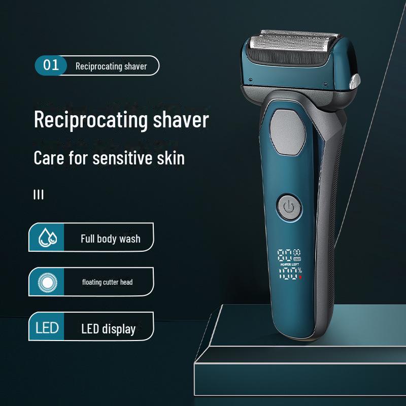 Tragbarer Multifunktions-Elektrorasierer: Supersauberer, grenzüberschreitender Bartrasierer mit drei Klingen und Hin- und Herbewegung