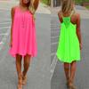 Sexy Women Spaghetti Strap Loose Sleeveless Summer Beach Chiffon Mini Dress