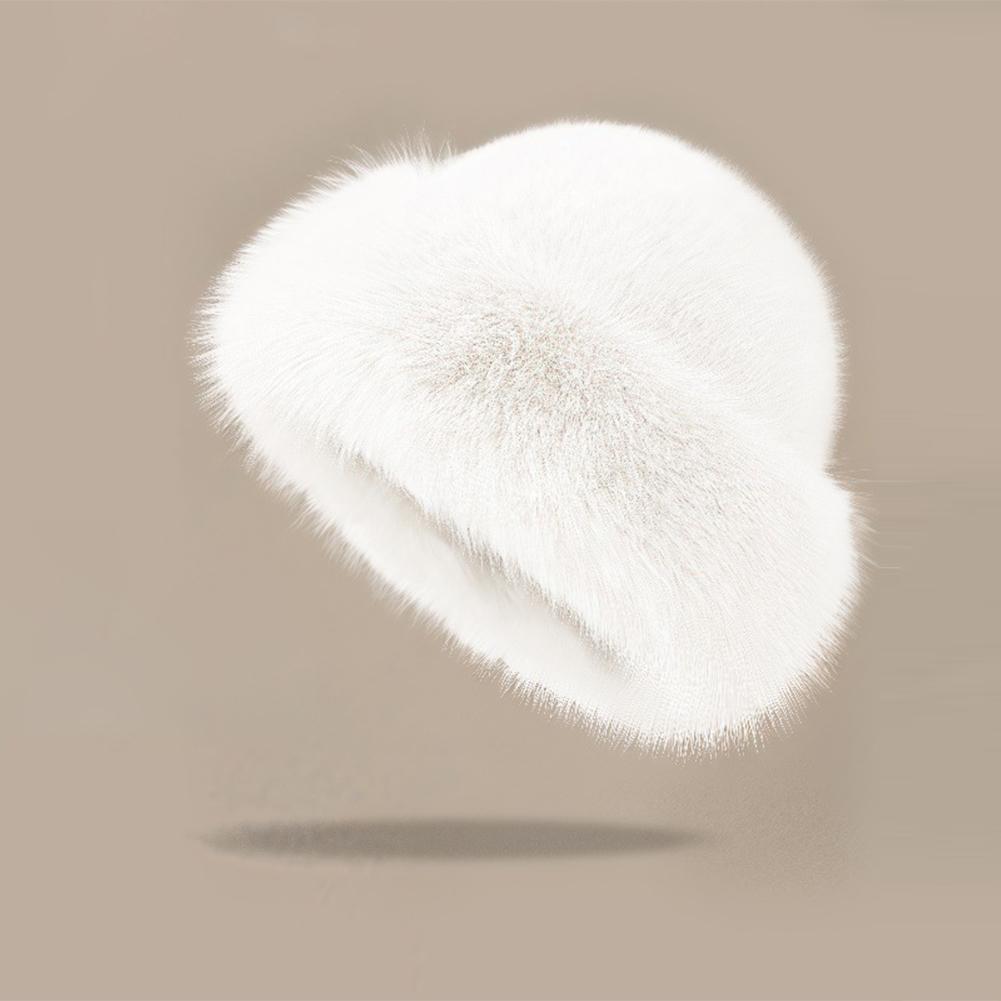 1Pc Winter Skiing Hat Women's Warm Hat with Thick Velvet Imitation Fur Fashion Fisherman's Hat Outdoor Windproof Ear Protection