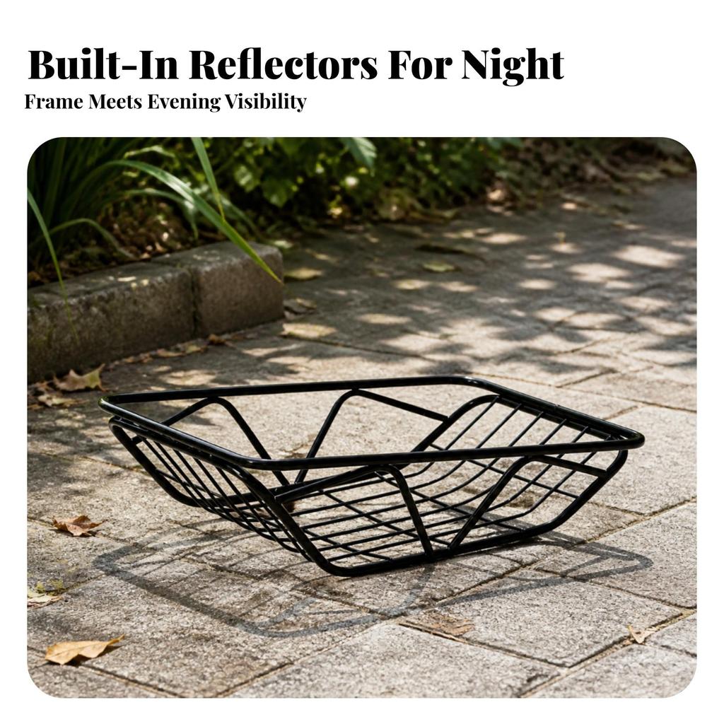 Rear Bike Basket Long-Lasting Cargo Carrier Large for Commuting