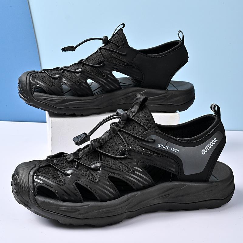 

Summer new outdoor mountaineering casual shoes beach shoes men s bag head sandals non-slip hiking shoes, large size 46