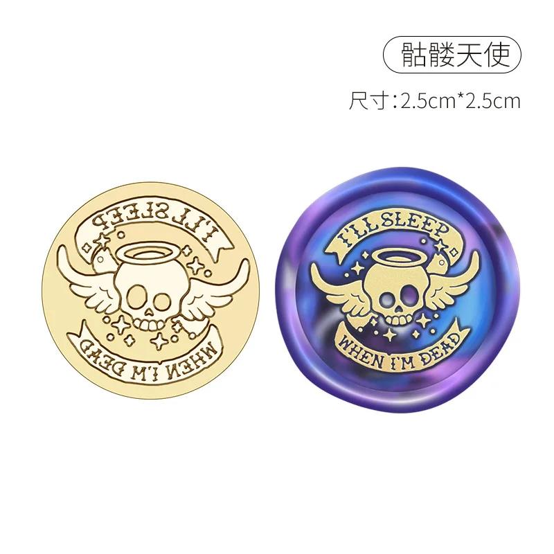 Halloween Stempel Kupferkopf Wachssiegel Personalisierter Hochzeitsstempel Versiegelungswerkzeug Brief Einladung Dekoration Bastelbedarf HCZ041