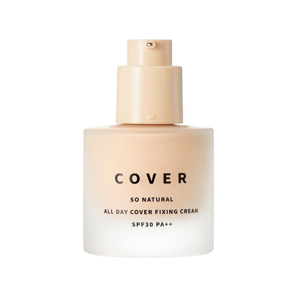 So Natural All Day Cover Fixing Cream 30ml - High-Adhesion Full Coverage Foundation & Setting Primer for a Flawless Matte Finish