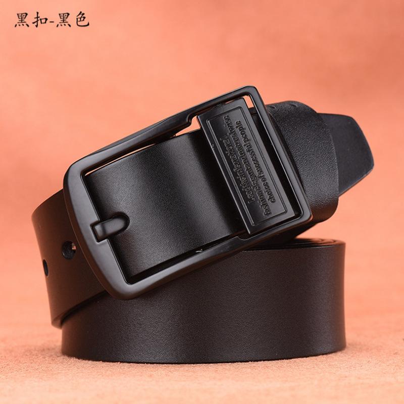 Men'S Belt Leather Pin Buckle Pure Cowhide No Interlayer Belt Men'S Trendy Casual Jeans Belt
