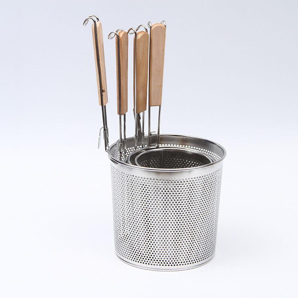 Scolapasta per Pasta Noodle Colino per Noodle Schiumarola Scolapasta a Rete da Cucina con Manico in Legno per Scolare Noodles Patatine