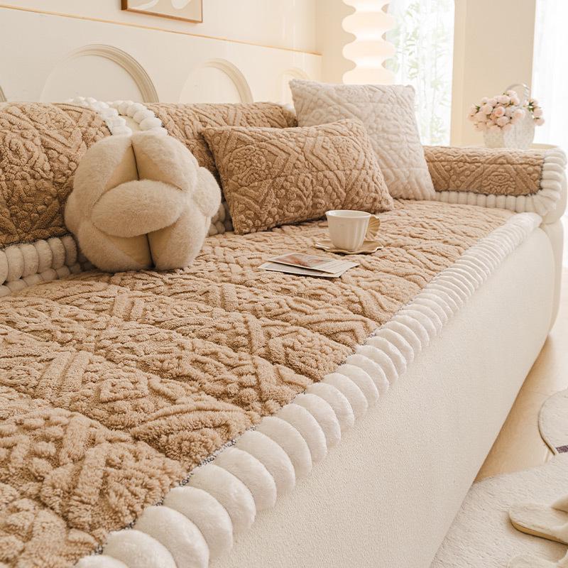 

Толстая плюшевая подушка для дивана из бархата шу с нескользящим чехлом для осени и зимы 30*50 cm Pillowcase