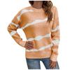 Women's Casual Fashion 2022 Long Sleeved Knitting Contrast Color Sweater Top