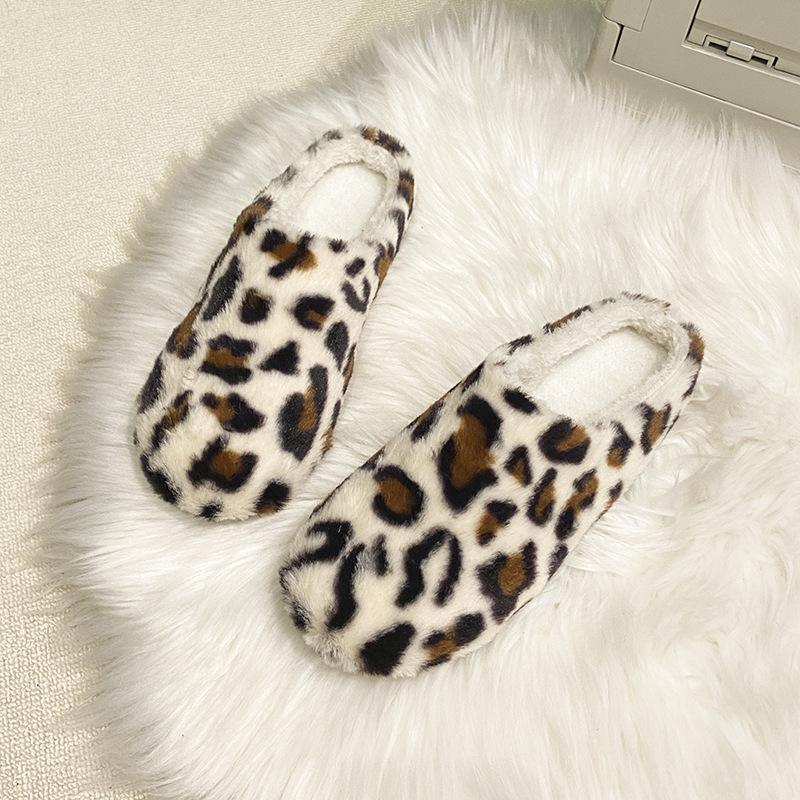 Women's Two-wear Soft Bottom Large Size Thickened Winter Warm Fur One Padded Lining Ankle Boots Non-slip Baotou Cotton Fur Slippers