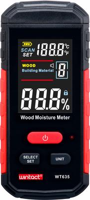 Non-Invasive Induction Moisture Meter For Wood, Building Materials, Thermometer