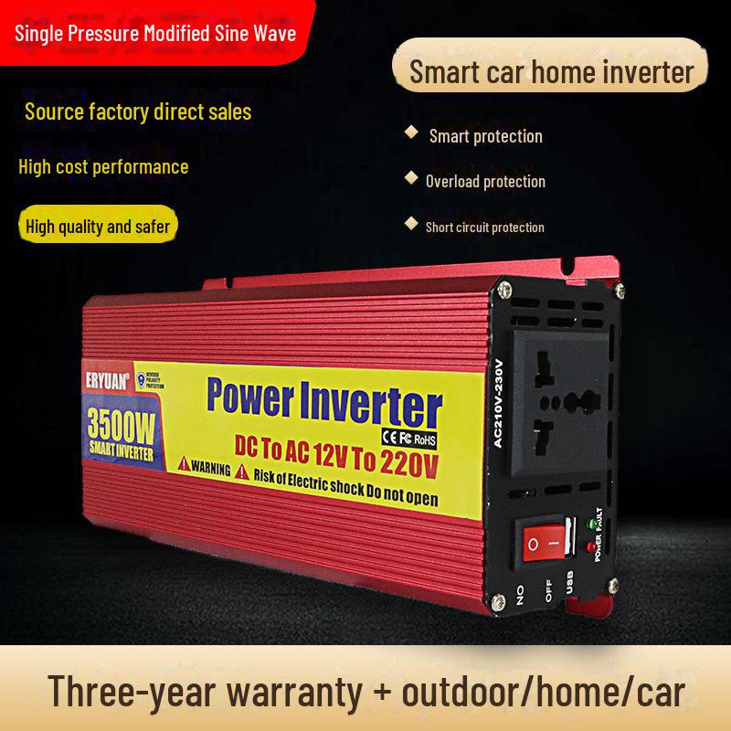 500W/1000W 12V/24V to 220V Solar Car Inverter with USB & Anti-Reverse Protection