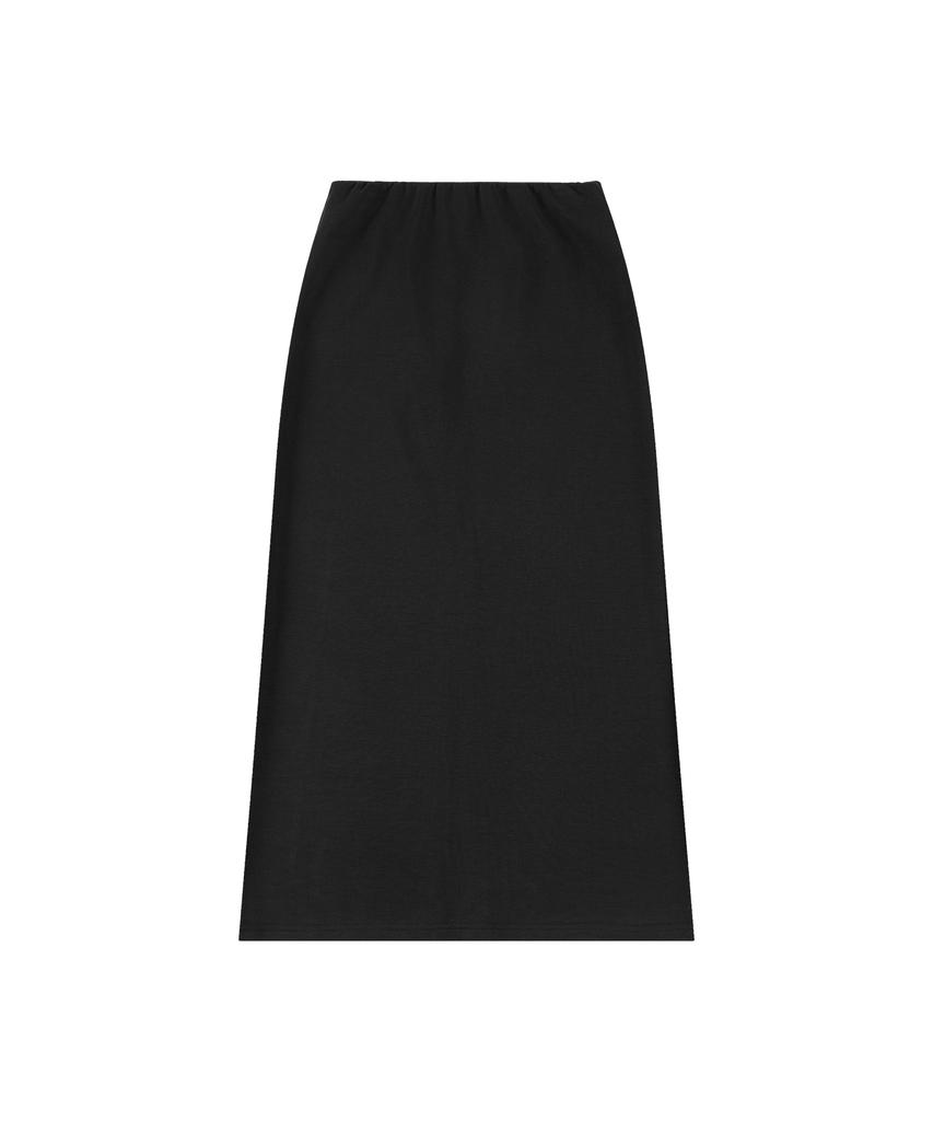 Siyajyu Sist9060 Comfort Daimaru Elastic Waist Long Skirt_Black