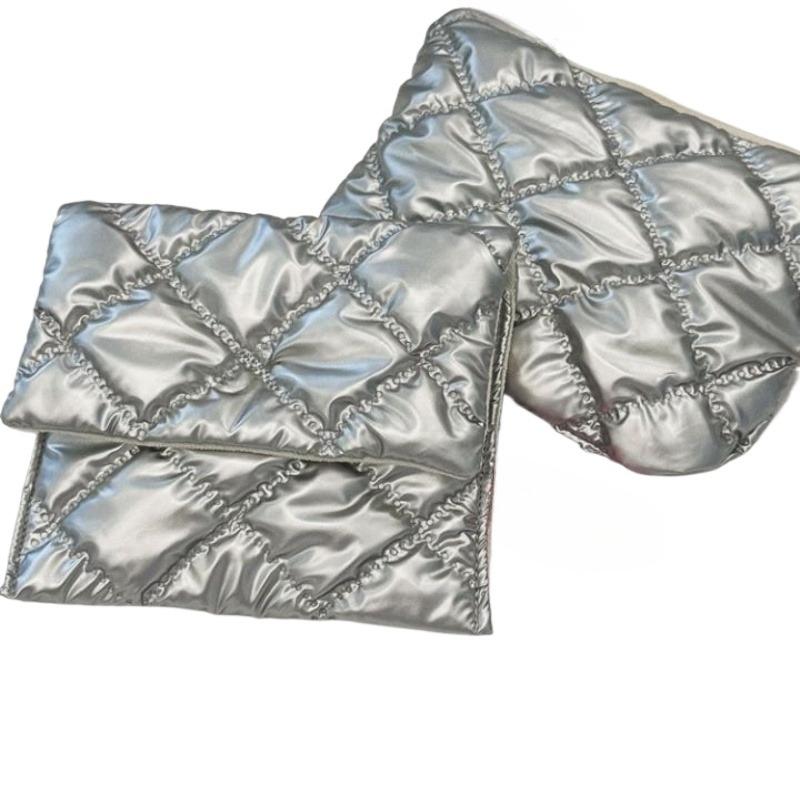 20/50/100cm*145cm Colore Argento Pelle PU Goffrata Fodera in Cotone Tessuto per Trapuntatura Natalizia per Cucito Fai da Te Borsa da Viaggio