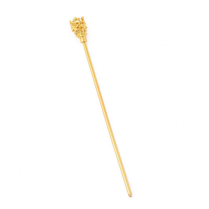 10pcs Women Vintage Hairpin Copper Rhinestones Hair Stick Chopstick Smooth High Quality Wedding Party Prom Night Hair Accessory