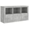 Vidaxl Szafka Z Oświetleniem Led, Szarość Betonu, 123X37X67 Cm