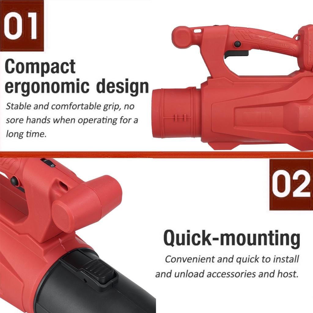 Red/Black 20000RPM 388VF Electric Cordless Blower Air Snow Blower Dust Collector Blowing Sweeper Garden Tools For 18V Battery 3800W
