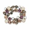 Women'S Wreath Brooch With Cultured Pearls And Crystals For A Jacket