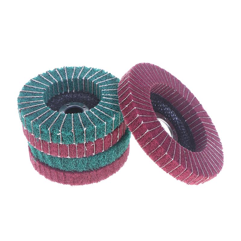 100/115/125mm Grinding Wheel For Angle Grinder Nylon Fiber Flap Polishing Wheel Disc 5 Inch Non-Woven Grinding Wheel Metal Wood