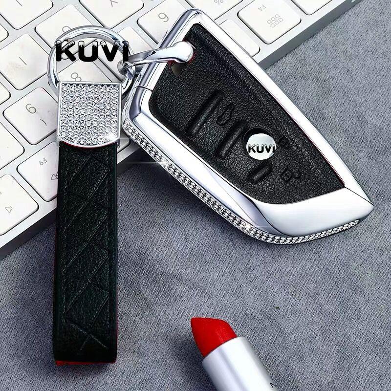 Diamond Leather Car Key Case Cover Key Cover Case For Bmw X5 F15 X6 F16 G30 7 Series G11 X1 F48 F39 Car Shell Car-Styling