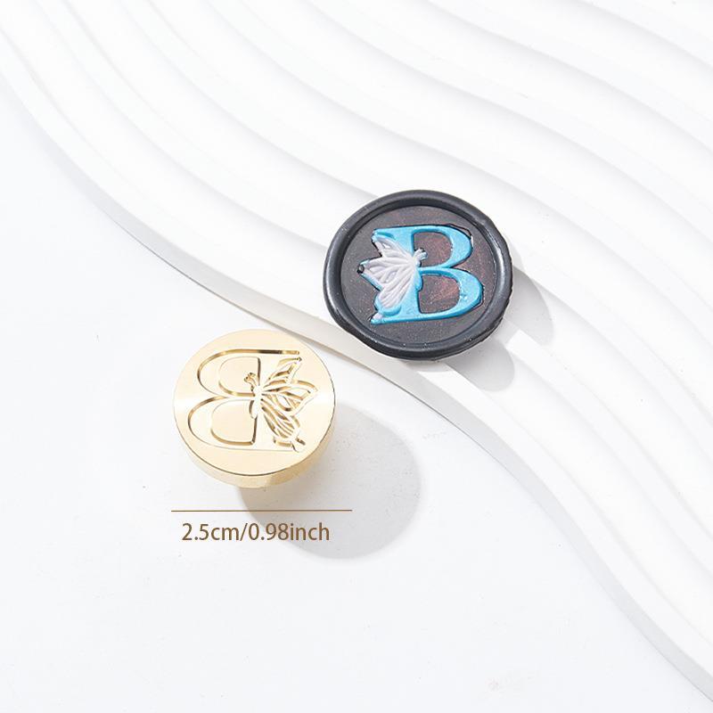 Butterfly Letter Seal(A~Z)Seal Stamp Brass Head With Wooden Handle Make Wax Seals For Wedding Invitations/Envelopes/Gift Wrap