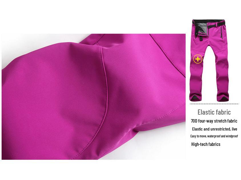 Pantalones impermeables cortavientos para hombre y mujer, con forro polar, para actividades al aire libre, softshell, para esquí y montañismo.