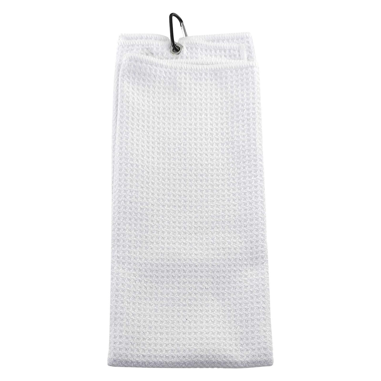 

Полотенце для гольфа (60 х 40 см), Впитывающее полотенце для гольфа с узором, помещается в сумки для гольфа, складное портативное полотенце для гольфа из микрофибры, унисекс, с карабином One Size белый