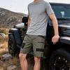 Men's Multi Pocket Cargo Shorts Outdoor Sports Casual Workwear Five Pocket Utility Shorts with Zipper and Button Closure