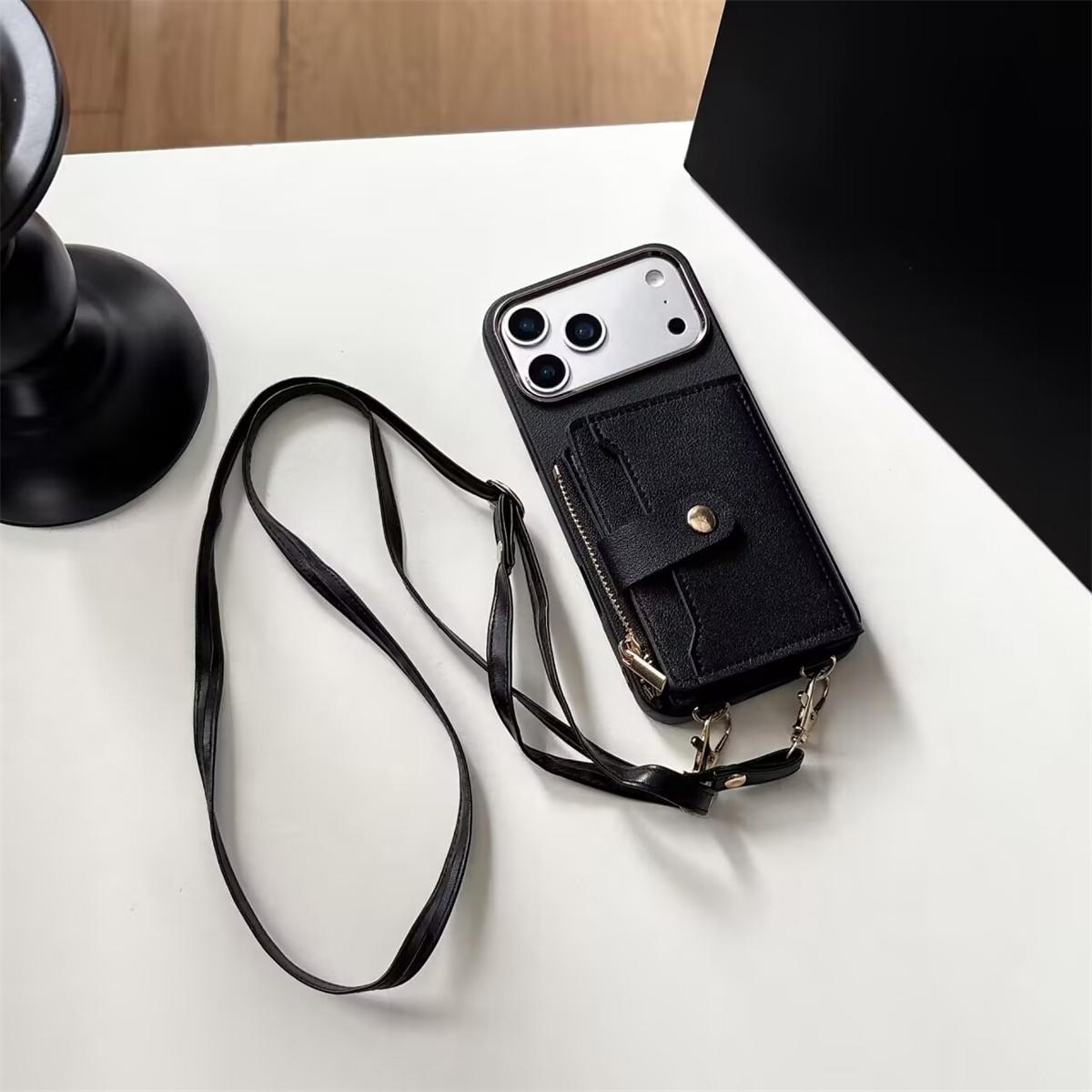 

Wallet Strap Phone Case for IPhone Air 16 15 17 Pro Max 11 12 13 14 Plus Card Slots Crossbody Lanyard PU Leather Silicone Cover iPhone 15 Pro Max