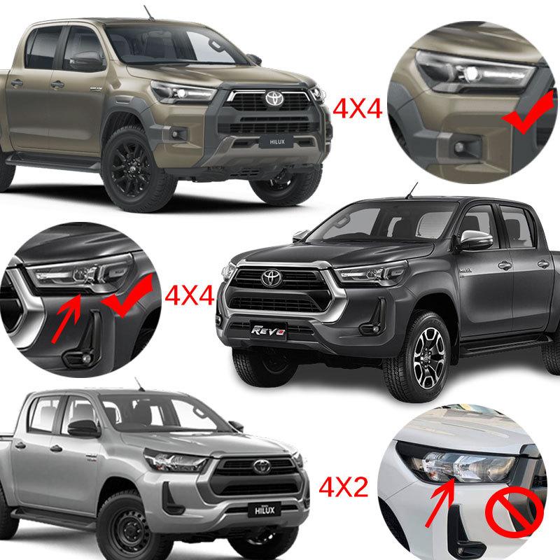 ABS Headlight Cover Car Accessories For Toyota Hilux 2021 2022 2023 4x4 Head Light Exterior Parts Double Cabin YCSUNZ