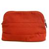HERMES Zipper Cosmetics Pouch Bolide Vanity cotton Pouch MM Pouch Orange cotton Used