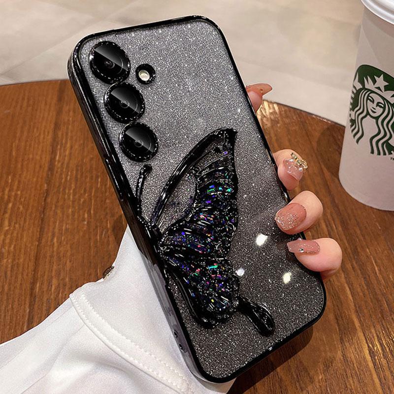 A15 5G Case Luxury,Bling Quicksand Butterfly Case For Samsung Galaxy A15 A55 A25 A35 A16 A06 A05 S A34 A14 Shockproof Cover A 15