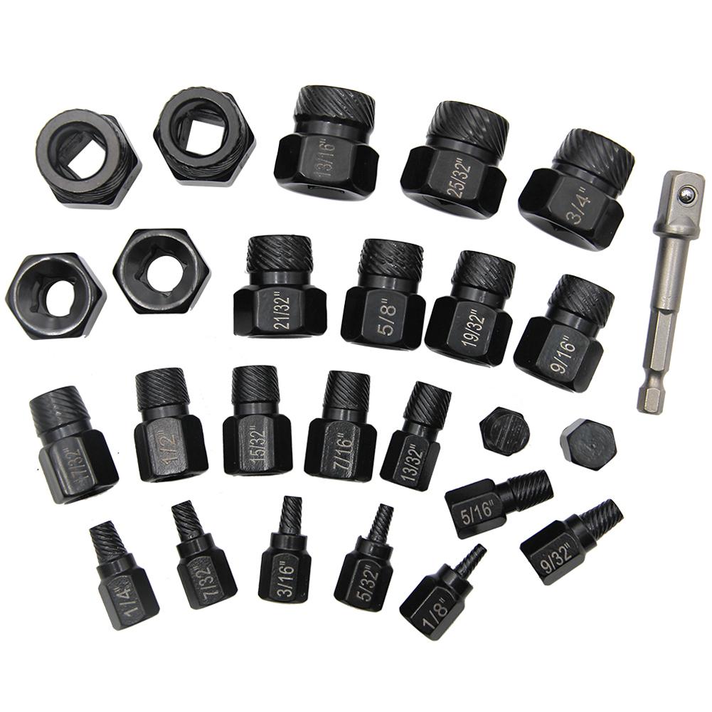 

26pcs Screw And Bolt Extractor Drill Bit Set Disassemble Screws Bolt Stud Slip Teeth Demolish Stripped Broken Remover Tools China Mainland