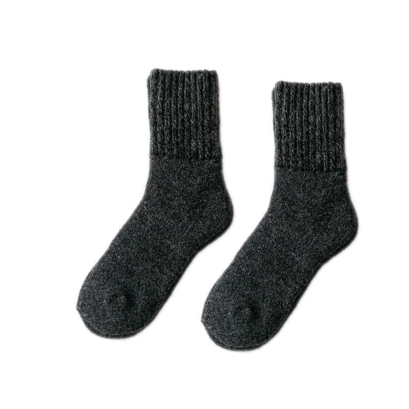 5 Pairs of Women's Winter Thick Warm Solid Wool Tube Socks