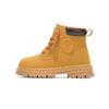 Babudou Kids' Winter Martin Boots, Warm Fleece-Lined Cotton Boots for Ages 6-12, Yellow