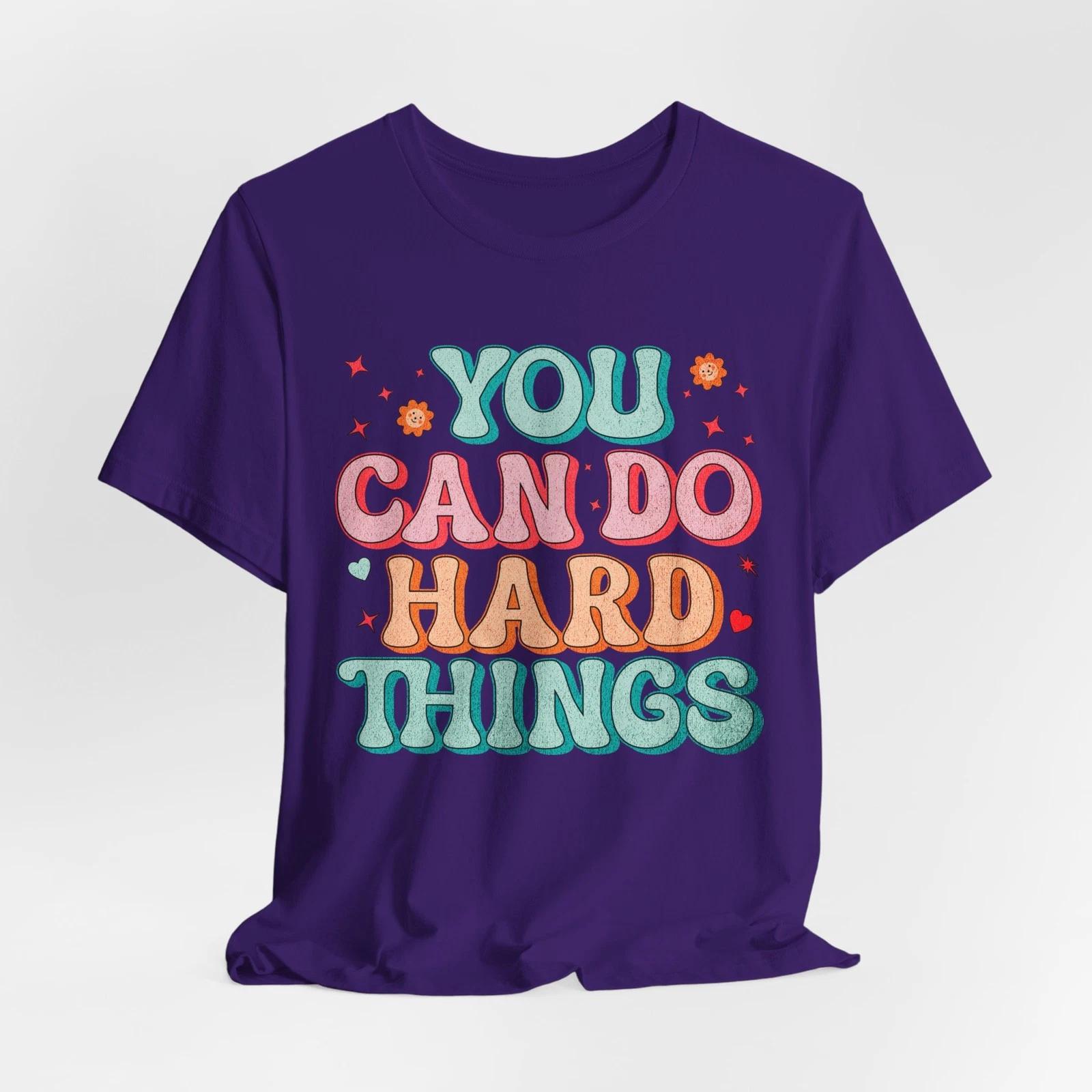 You Can Do Hard Things Retro Positive Quote Shirt Motivational Groovy 70s Style 3XL