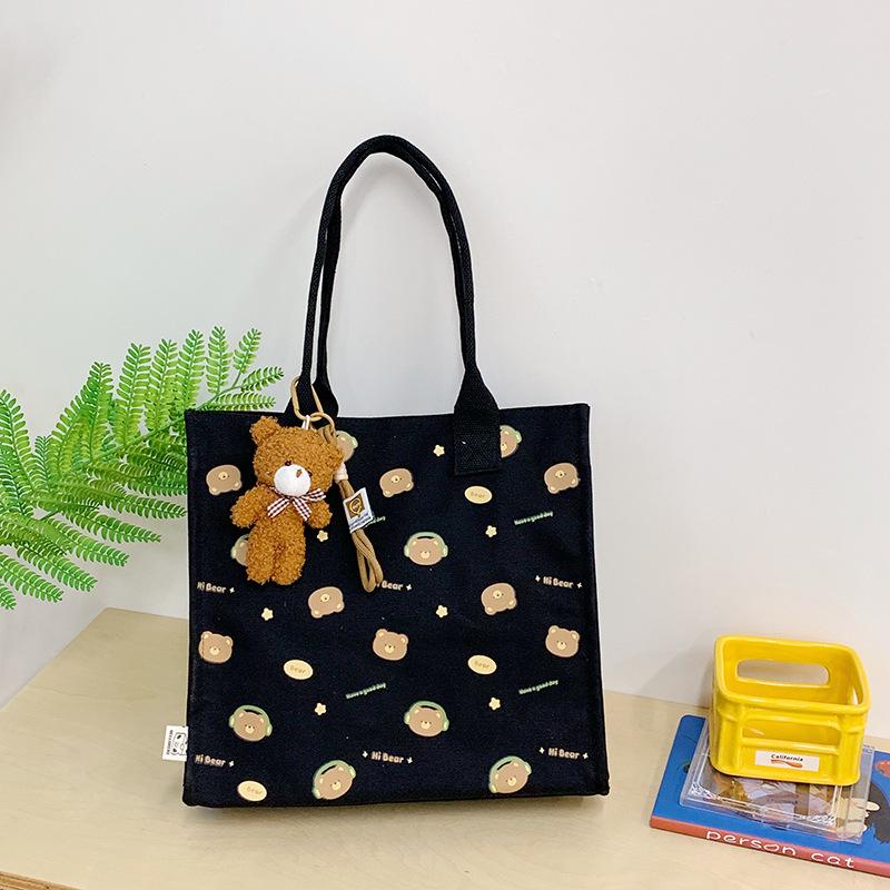 Korean Lazy Style Large Canvas Tote Bag - Fashionable, Versatile, High-End Women's Commuter Shoulder Bag