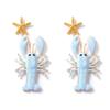 Hot-selling seaside earrings, unique niche design, long beard, painted lobster starfish female earrings