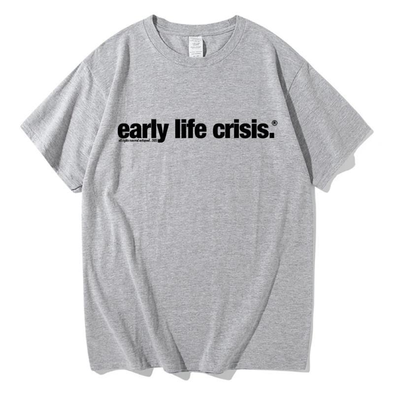 Early Life Crisis Pattern Tshirt UnisexsWomens HipHop Street Casual Short Sleeve Tshirt ()