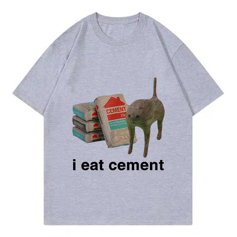Fashion I Eat CeUnisext Book Cat Funny T Shirts Unisex Women Cat Tshirt Round Neck Short Sleeve Trendy Tee Shirt Streetwear Tops